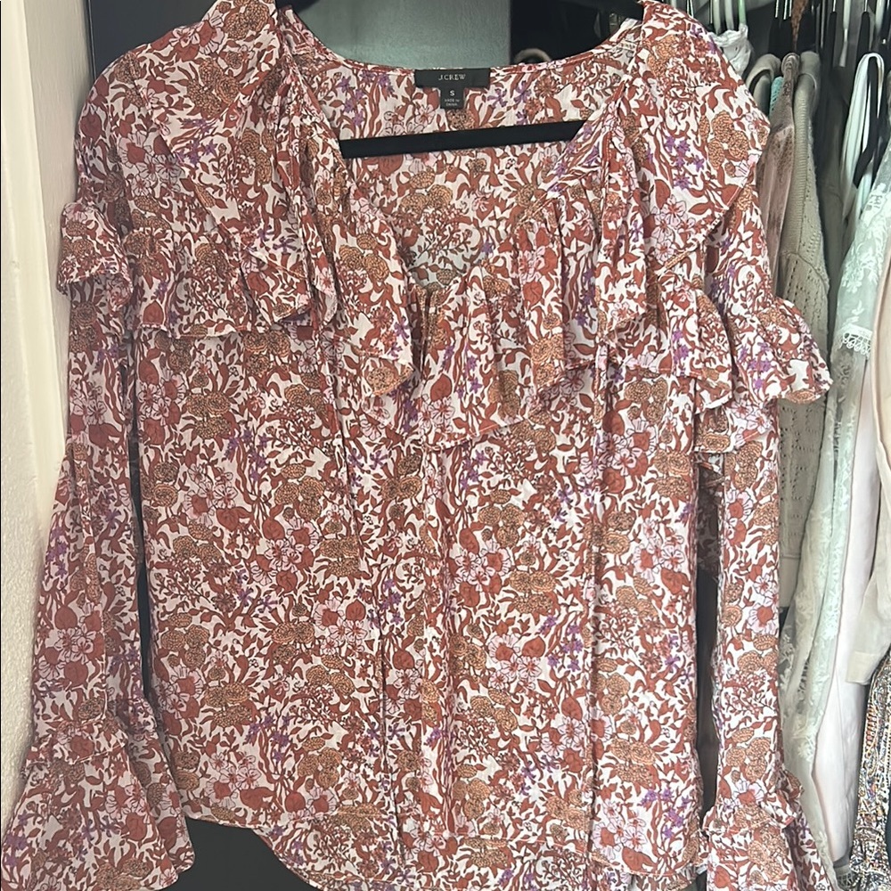 J. Crew Women's Floral Ruffle Top - Multicolor